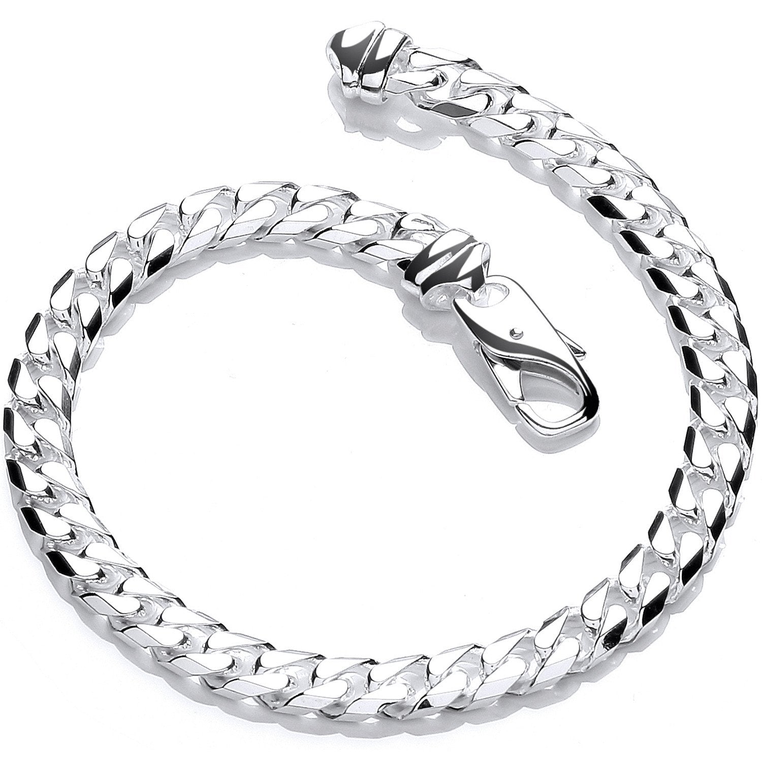Silver 5.7mm Curb Gents 8" Bracelet - Fine Bracelet - Certified Authentic - Swiss Made – Luxury Jewellery by Imperial